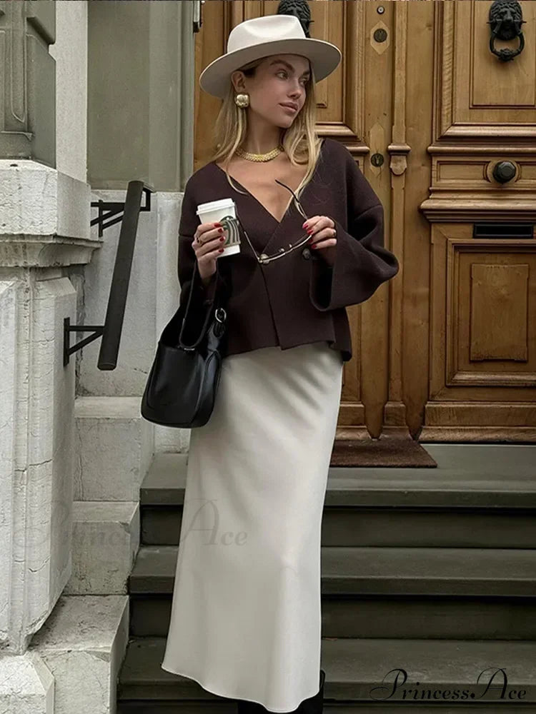 Reddish Loose Extended Sleeve Cardigan