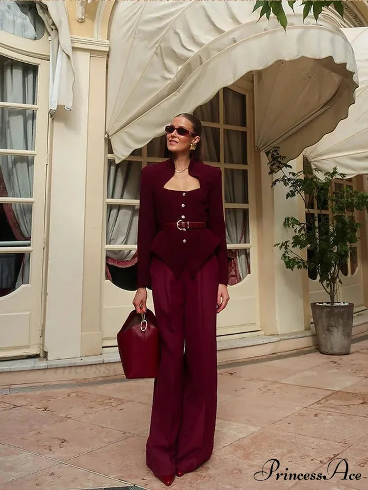 Reddish Stand Collar Trim Short Coat