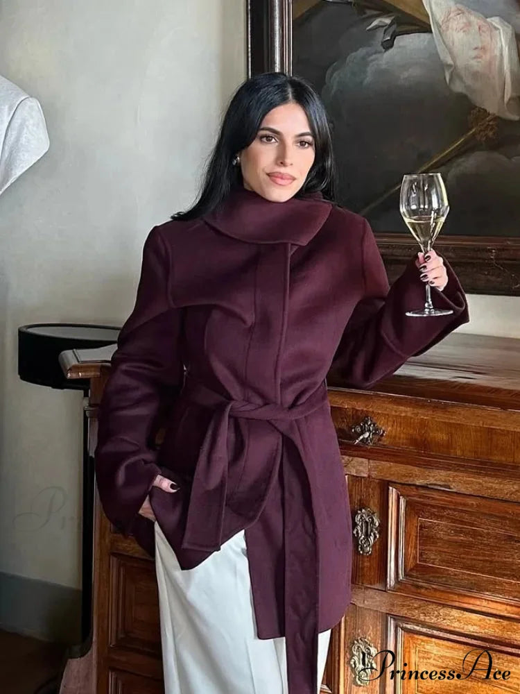 Reddish Wool Mixes Medium Coat