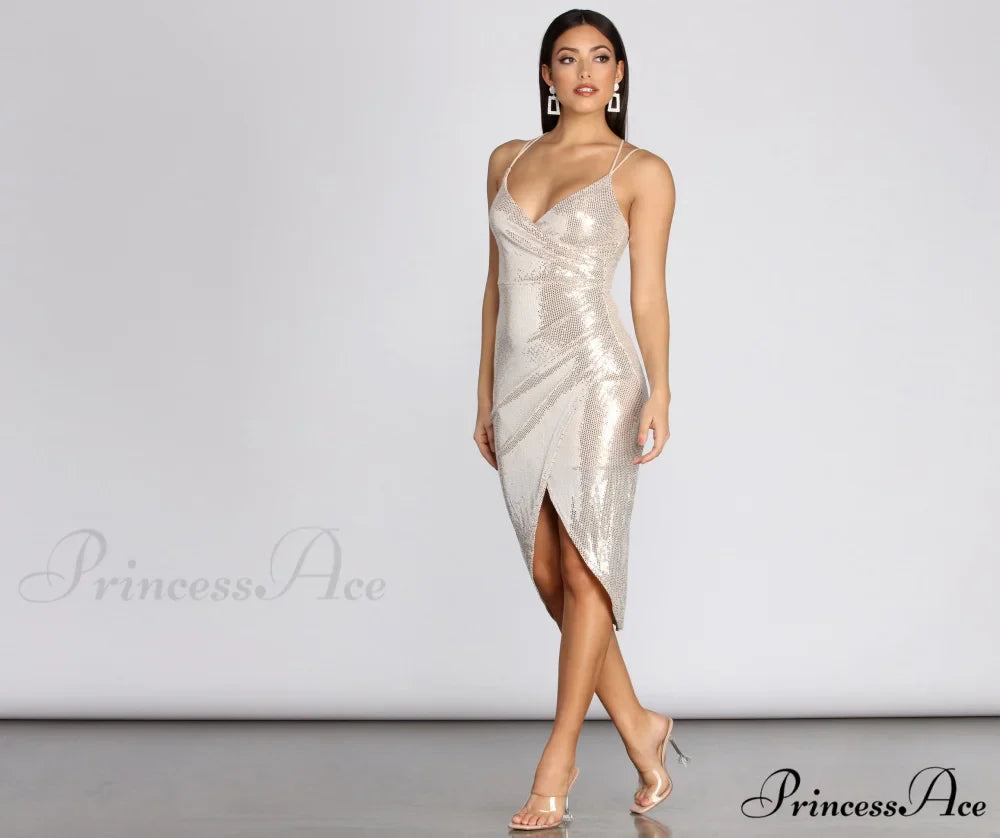 Remi Sequin Stylish Wrap Dress