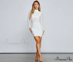 Renata Formal Heat Charming Stone Illusion Mini Dress