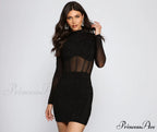 Renata Formal Heat Charming Stone Illusion Mini Dress