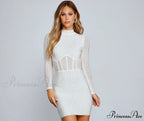 Renata Formal Heat Charming Stone Illusion Mini Dress