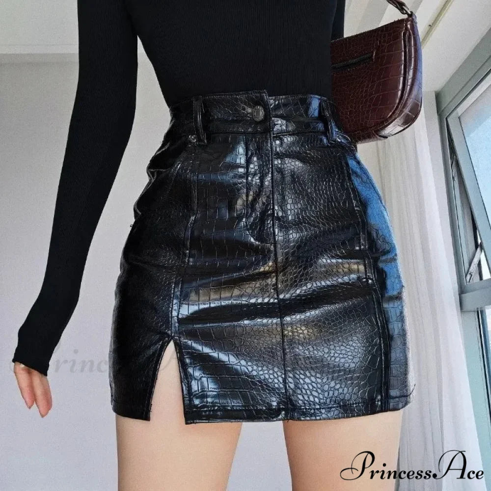 Reptile Design High Waist Skirt