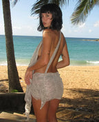 Reptile Pattern Ribbon Mini Dress