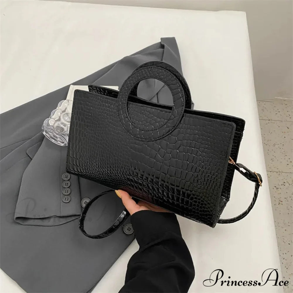 Reptilian Design Faux Leather Crossbody Purse