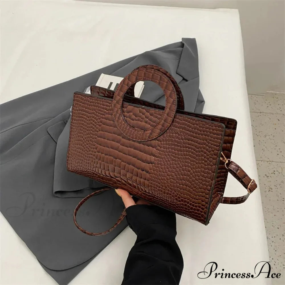 Reptilian Design Faux Leather Crossbody Purse