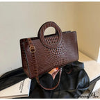 Reptilian Design Faux Leather Crossbody Purse