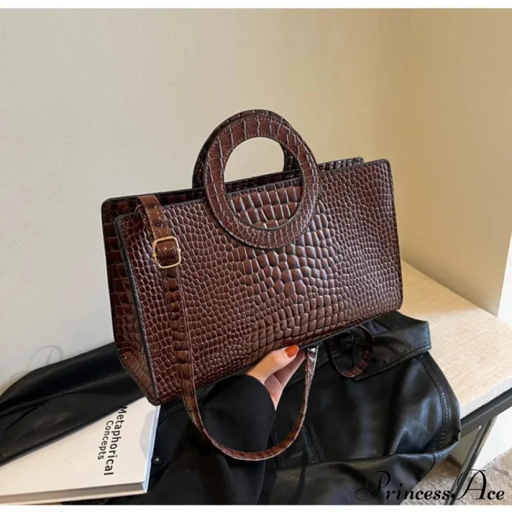 Reptilian Design Faux Leather Crossbody Purse