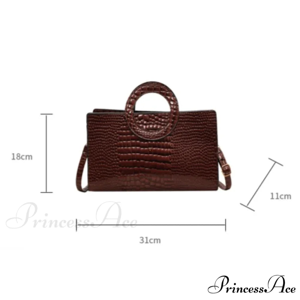 Reptilian Design Faux Leather Crossbody Purse