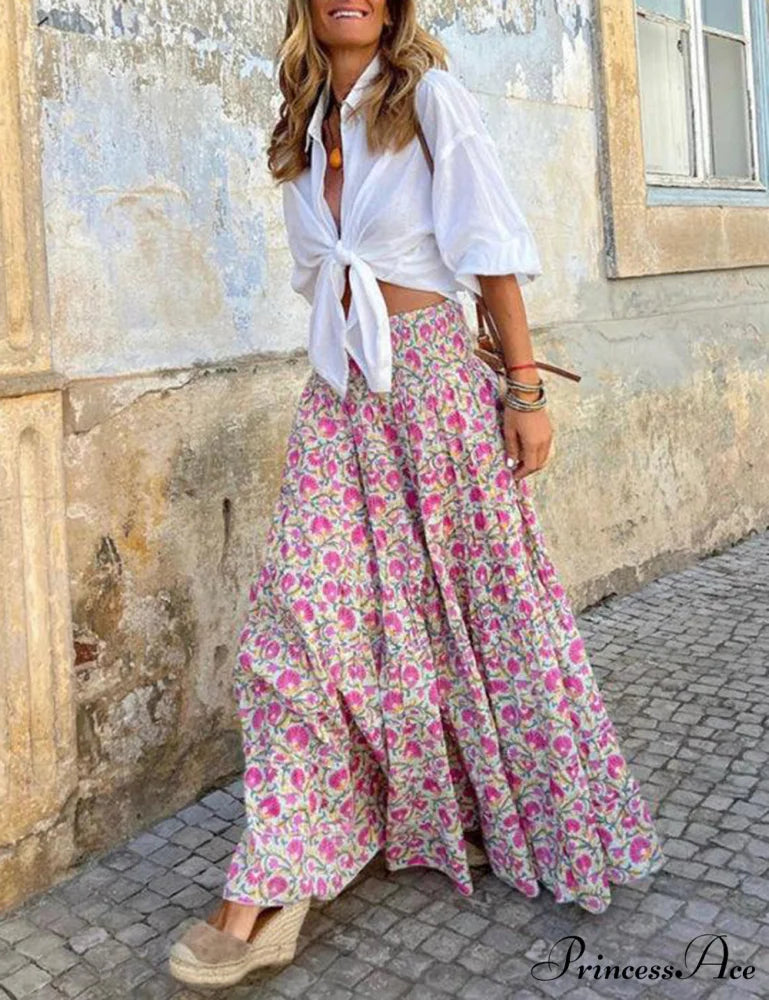 Resort Style Stylish Casual Printed Skirt