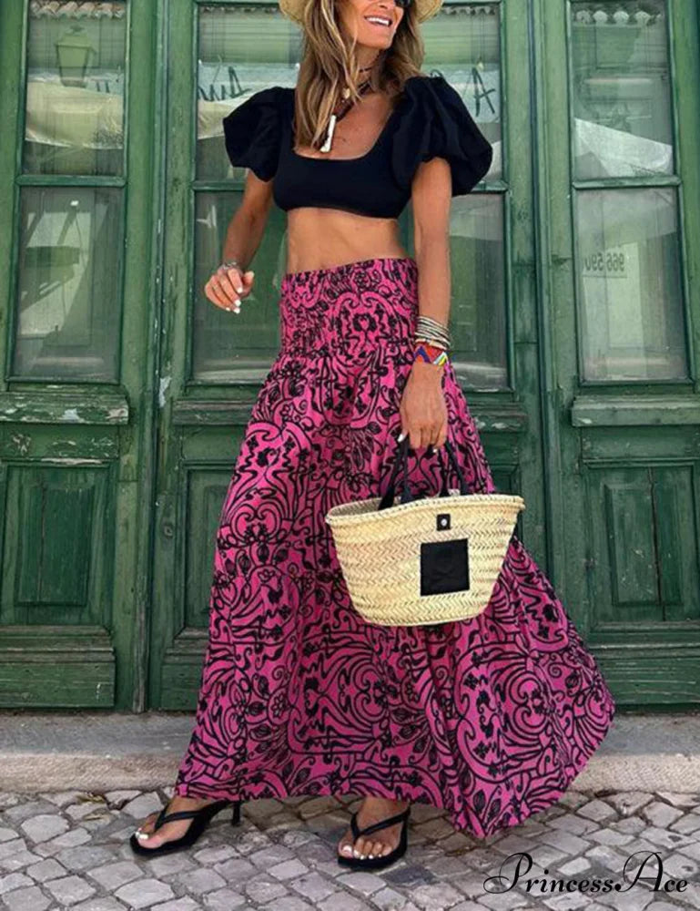 Resort Style Stylish Casual Printed Skirt
