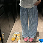 Retro 2000s Tartan Women Informal Loose-Fitting Trousers