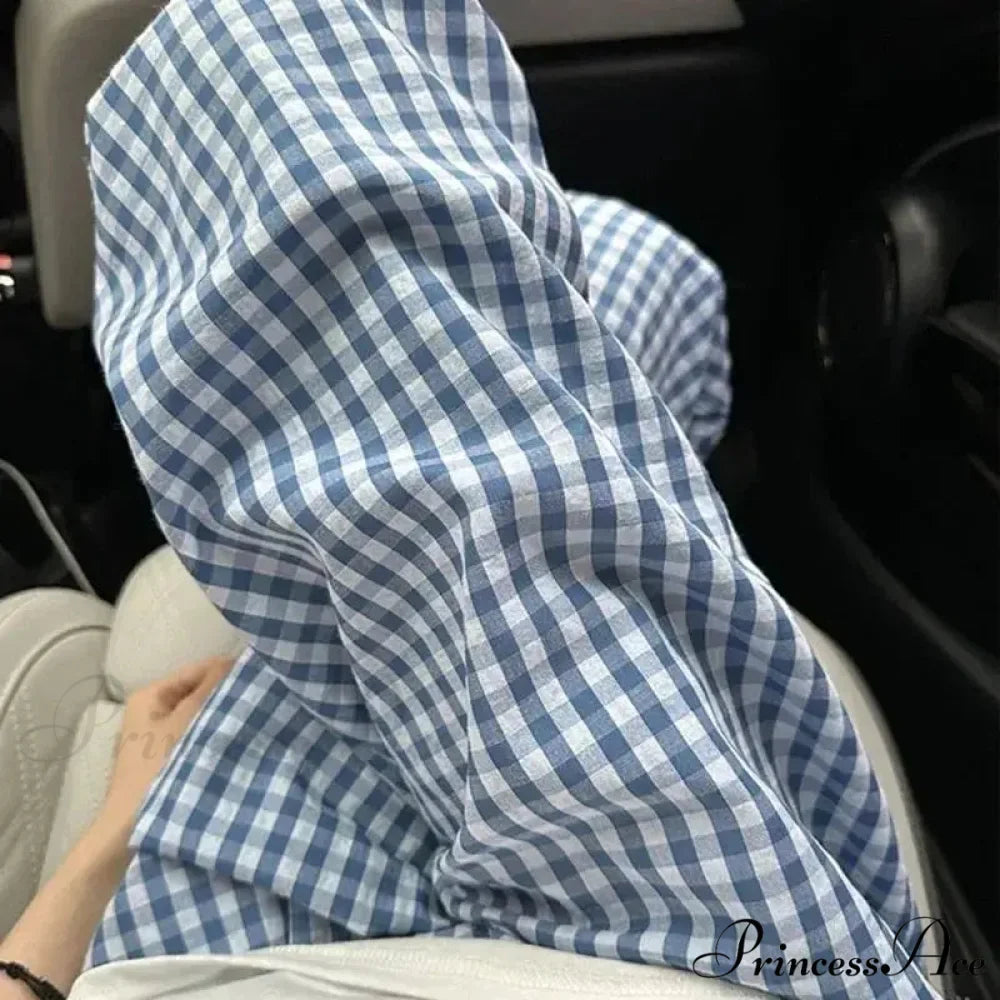 Retro 2000s Tartan Women Informal Loose-Fitting Trousers