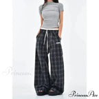 Retro 2000s Tartan Women Sweatpants Trousers