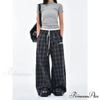 Retro 2000s Tartan Women Sweatpants Trousers