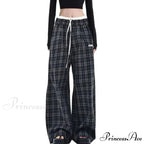 Retro 2000s Tartan Women Sweatpants Trousers