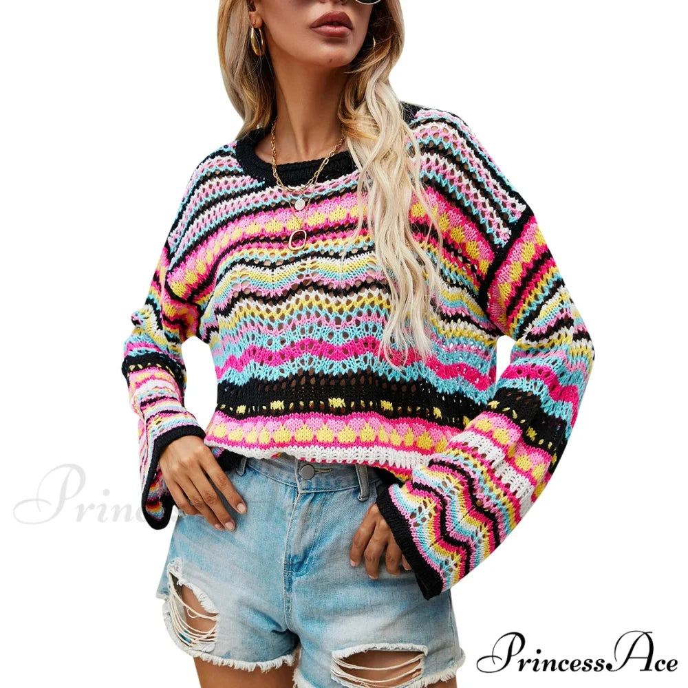 Retro 90s Knitted Bell Sleeves Jumper