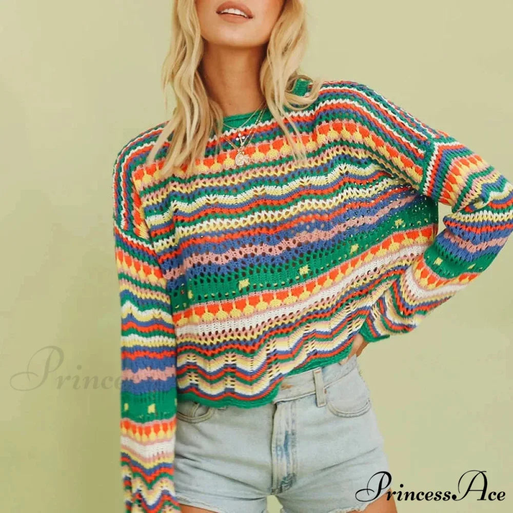 Retro 90s Knitted Bell Sleeves Jumper