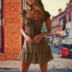 Retro Bohemian Seaside Floral Pattern Body-Hugging Dress