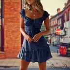 Retro Bohemian Seaside Floral Pattern Body-Hugging Dress