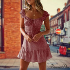 Retro Bohemian Seaside Floral Pattern Body-Hugging Dress
