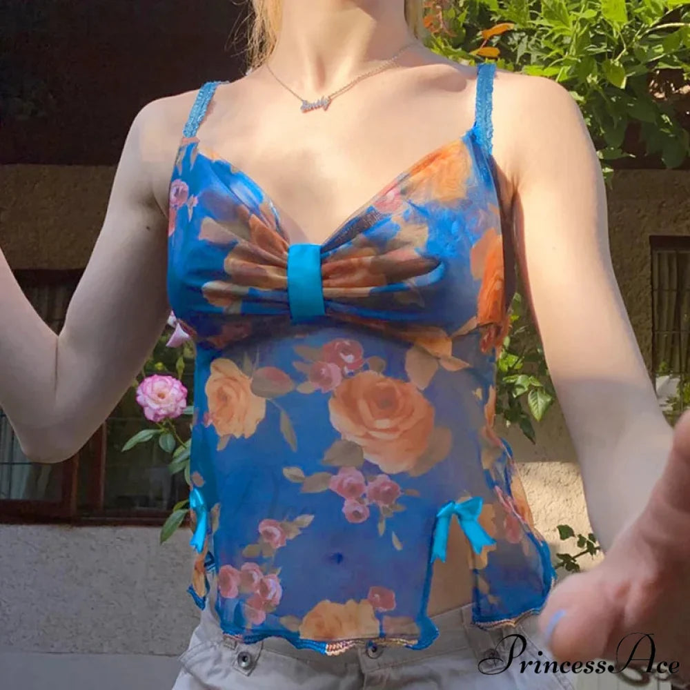 Retro Bow Divided Crop Top