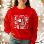 Retro Cheerful Aesthetic Santa Warm Hoodie