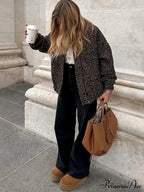 Retro Cheetah Pattern Zipper Jacket