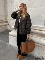 Retro Cheetah Pattern Zipper Jacket