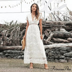 Retro Deep Plunging Neckline Short Sleeve Dress