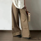 Retro Denim Broad Leg Trousers