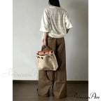 Retro Denim Broad Leg Trousers