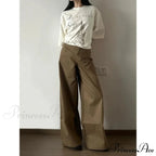 Retro Denim Broad Leg Trousers