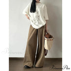 Retro Denim Broad Leg Trousers