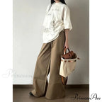 Retro Denim Broad Leg Trousers