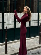 Retro Elegant Full Sleeve A-Line Chic Christmas Party Dress