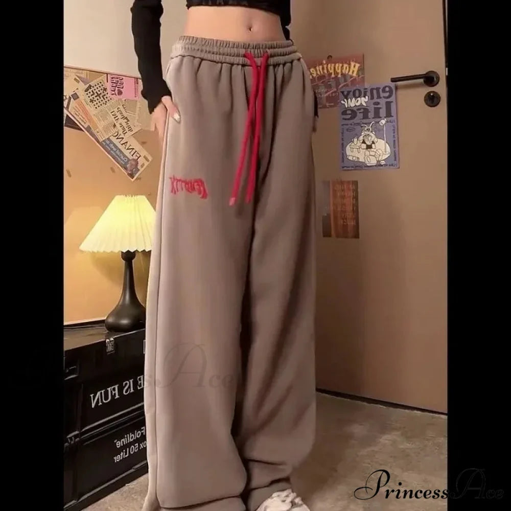 Retro Fleece Joggers Cold Weather Trousers