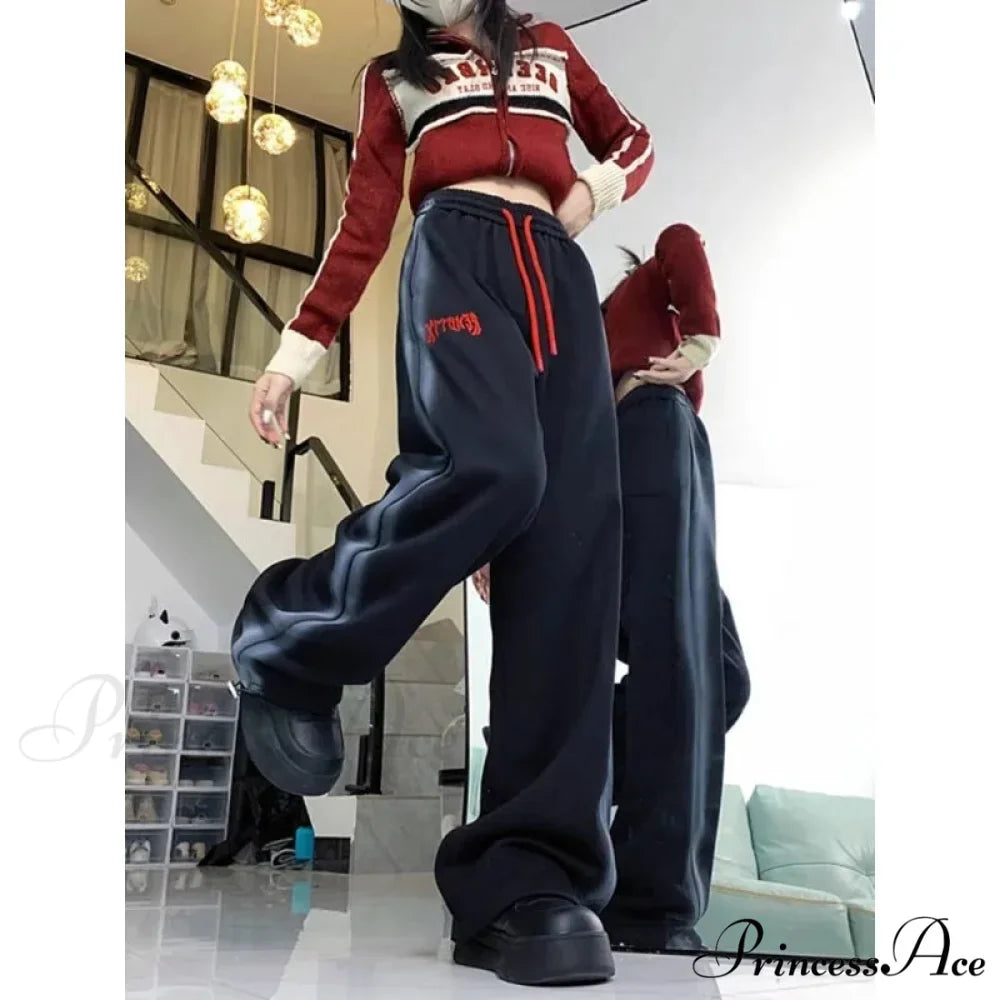 Retro Fleece Joggers Cold Weather Trousers