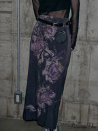 Retro Flower Pattern Aesthetic High Rise Skirt