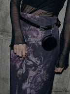 Retro Flower Pattern Aesthetic High Rise Skirt