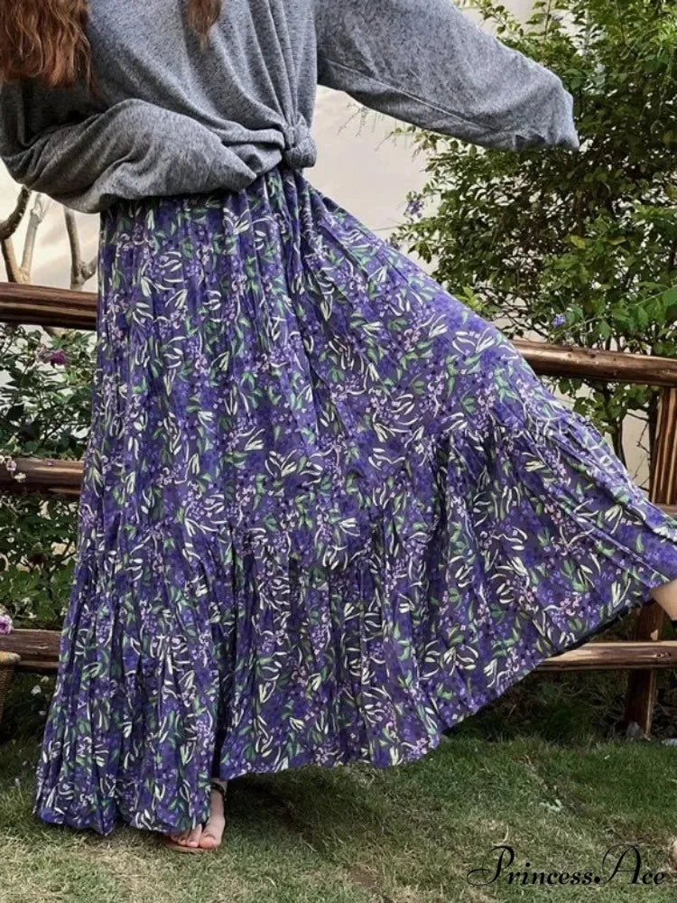 Retro Flowered Skirt for Ladies 2025 Summer Elevated Waist Y2K