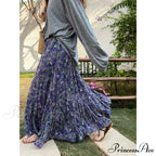 Retro Flowered Skirt for Ladies 2025 Summer Elevated Waist Y2K
