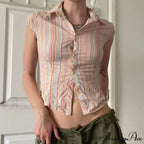 Retro Line Slim Top Cardigan Blouse