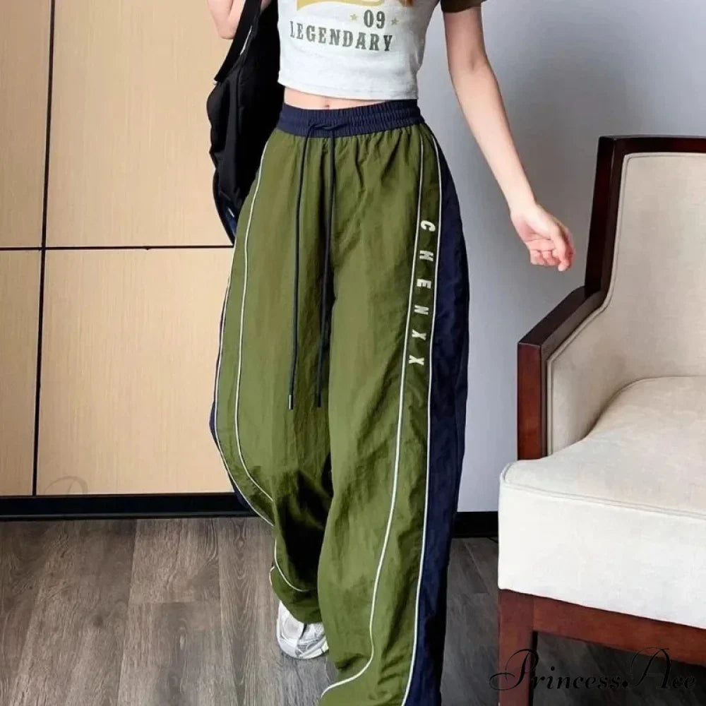 Retro Patchwork Stretchy Waist Trousers