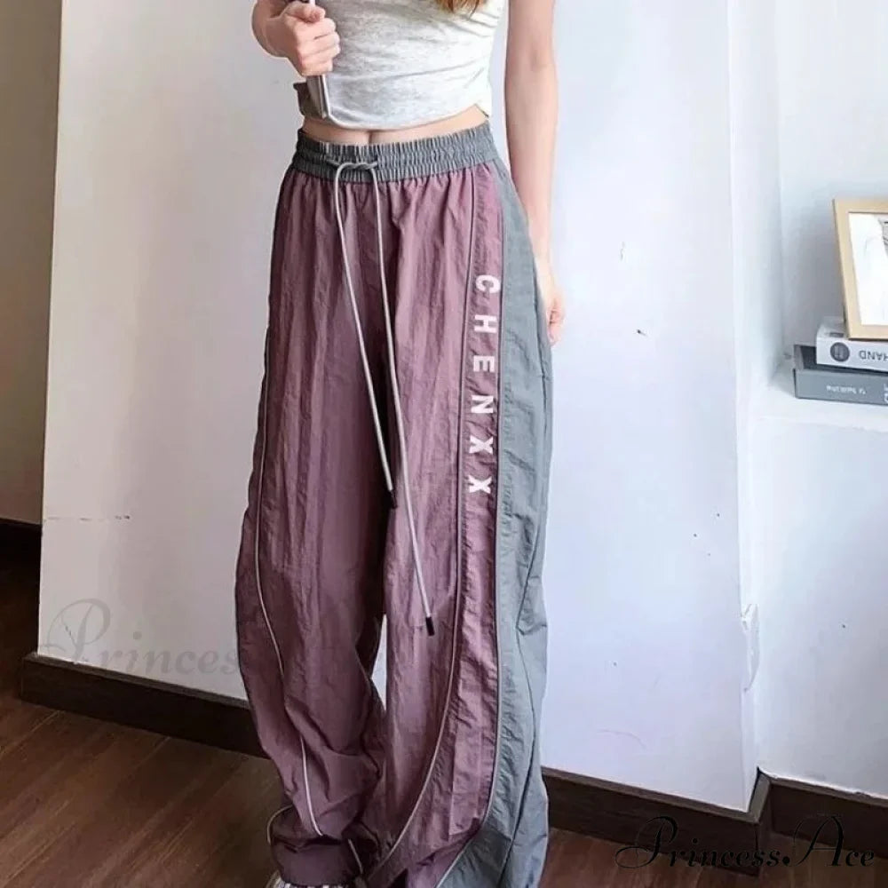 Retro Patchwork Stretchy Waist Trousers