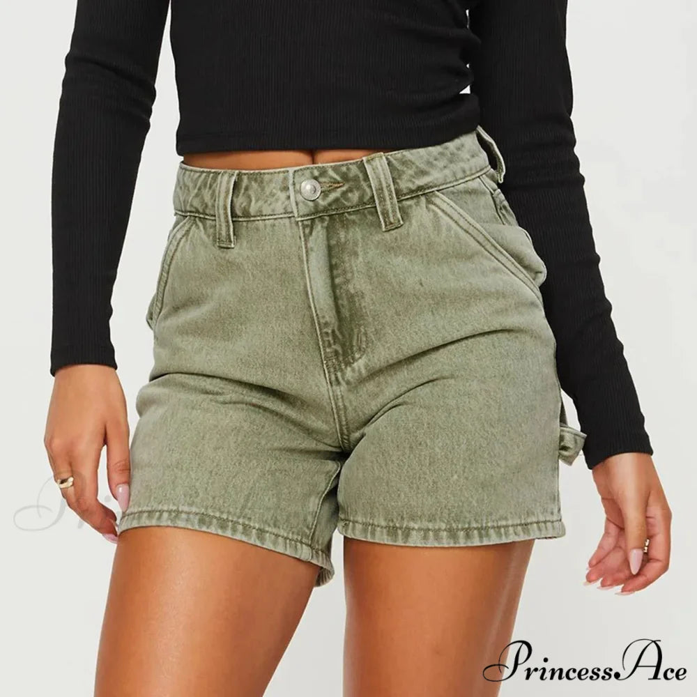 Retro Pocket Straight Denim Short