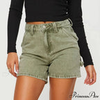 Retro Pocket Straight Denim Short