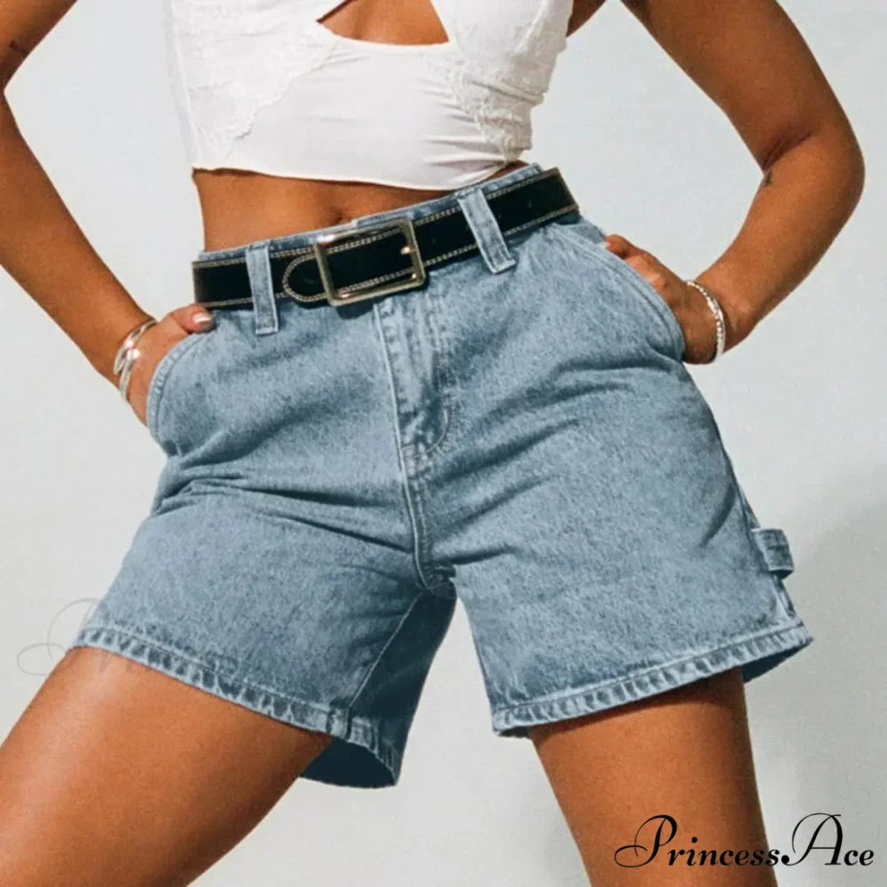 Retro Pocket Straight Denim Short