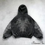 Retro Rebel Printed Informal Hoodie